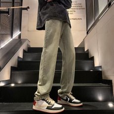 批发时尚水洗直脚ins春季男青春流行潮新款原宿长裤拉链气质牛仔裤
