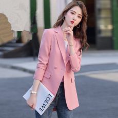 批发粉色西装外套女设计感小众韩版英伦风西服时尚气质休闲小西装上衣