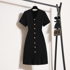 批发实拍大码女装2026夏新款针织连衣裙女中长款夏装遮肉百搭显瘦裙子