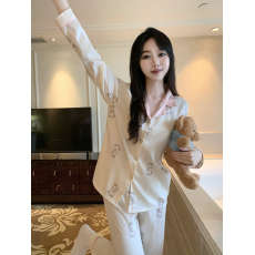 批发实拍实价 <b class='q'>可爱</b>网红奶狗甜美ins风冰雪丝睡衣女真丝长袖家居服套装