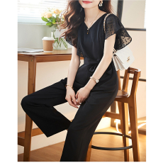 批发秒变大长腿<b class='q'>连体裤</b>子2025夏季新款简约气质<b class='q'>雪纺</b>拼接轻薄百搭<b class='q'>连体裤</b>