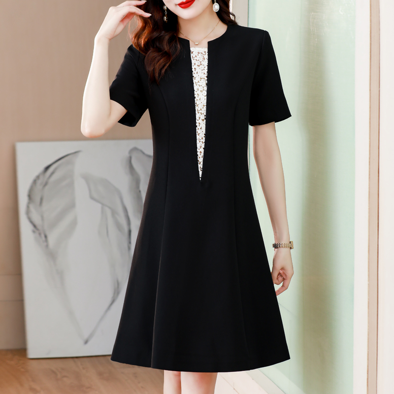 PF11777#夏季新款法式黑色连衣裙女显瘦蕾丝设计时尚修身质感短裙女裝貨...