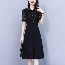 批发2026夏季大码女装胖mm雪纺碎花短袖修身显瘦中年妈妈遮肚子<b class='q'>连衣裙</b>