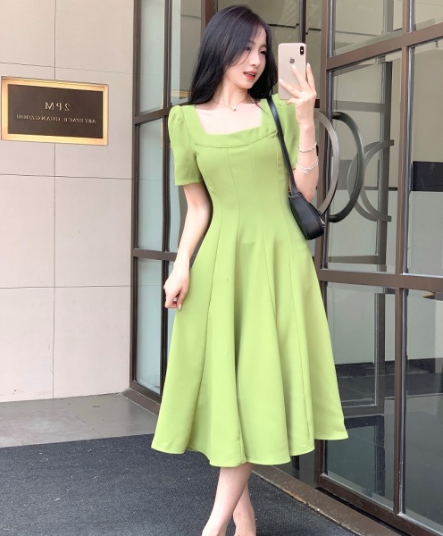 RM11139#大码2023年夏季法式气质优雅高腰显瘦时尚连衣裙女