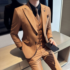 批发结婚西服套装男新郎超修身青年休闲<b class='q'>韩</b>版潮流西装三件套商务正装