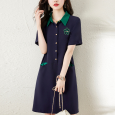 批发轻熟风大码女装2026夏季新款高级感时尚洋气简约休闲显瘦连衣裙子