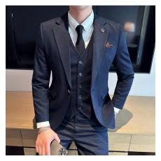 批发高级感米杏色弹力西服男士英伦<b class='q'>风</b>新郎结婚礼服<b class='q'>韩</b>版潮流西装男套装