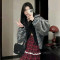 2023年春季新款时尚女装韩系复古小众高级感超好看黑白条纹外套女轮播图2