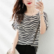 批发实拍条纹t恤女短袖夏季2026新款韩版宽松体恤衫学生春秋女装上衣