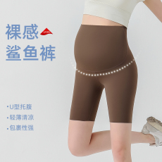 批发实拍 孕妇裤子防走光夏季薄款打底五分裤短裤瑜伽鲨鱼裤夏装
