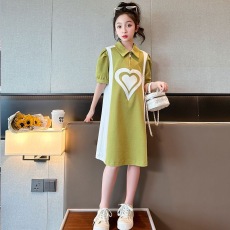 批发女童polo裙夏装2026新款洋气儿童夏季短袖裙子大童女孩时髦<b class='q'>连衣裙</b>