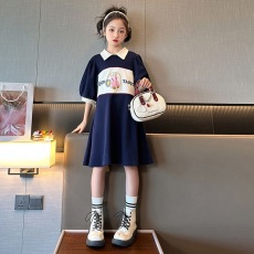 批发女童Polo<b class='q'>连衣裙</b>夏季2026新款儿童女大童夏款韩版学院风炸街裙子潮