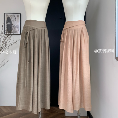 YesasYou/好米！超有fiu掐腰飘飘裤裙~百搭休闲长裙裤女春夏新款