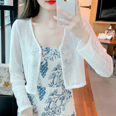 批发已出货 2026春夏实拍大码 新款镂空纽扣针织开衫<b class='q'>修身</b>防晒衫<b class='q'>小外套</b>