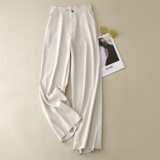 批发实拍  简约<b class='q'>亚麻</b><b class='q'>阔腿裤</b>女长<b class='q'>裤</b>时尚宽松棉麻女装垂感高腰直筒<b class='q'>裤</b>