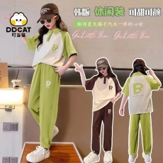 批发女<b class='q'>童</b><b class='q'>夏季</b><b class='q'>套装</b>2025新款洋气运动<b class='q'>大</b><b class='q'>童</b>女装夏款儿<b class='q'>童</b>网红短袖t恤夏装