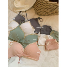 批发实拍实价~！少女无痕裸感内衣小胸聚龙上托文胸罩套装