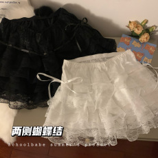 批发实价实拍纯欲白色蕾丝蛋糕裙安全裤防走光保险裤可外穿jk打底<b class='q'>短</b>裤