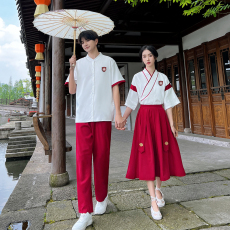 批发已出货 实拍#情侣装短袖<b class='q'>T</b><b class='q'>恤</b>学院民国风初高中学生班服运动套装