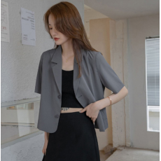 批发夏装大码女装小<b class='q'>西装</b>短款外套小个子设计感西服上衣M-4XL200斤