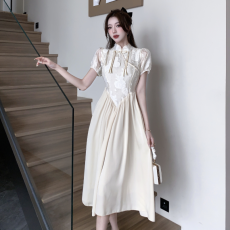 实拍实价2023新中式女装国风复古改良旗袍连衣裙高级感气质长裙子