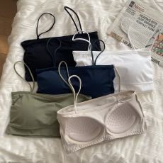 批发实价实拍少女防走光无痕内衣女<b class='q'>春</b>季内搭抹胸背心短款打底文胸上衣