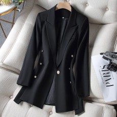 批发高级感西装外套女士春<b class='q'>秋</b>韩版英伦风小众设计感休闲双排扣西服上衣