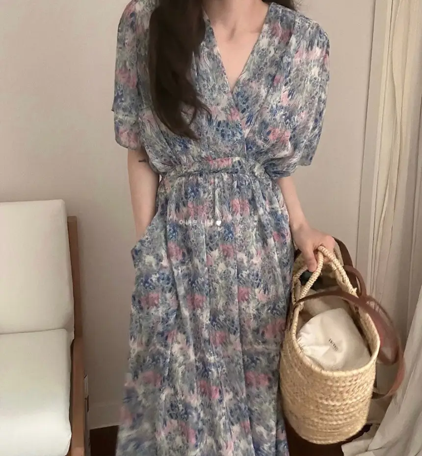 플라워 란스 블라우스 원피스 상세 이미지 2