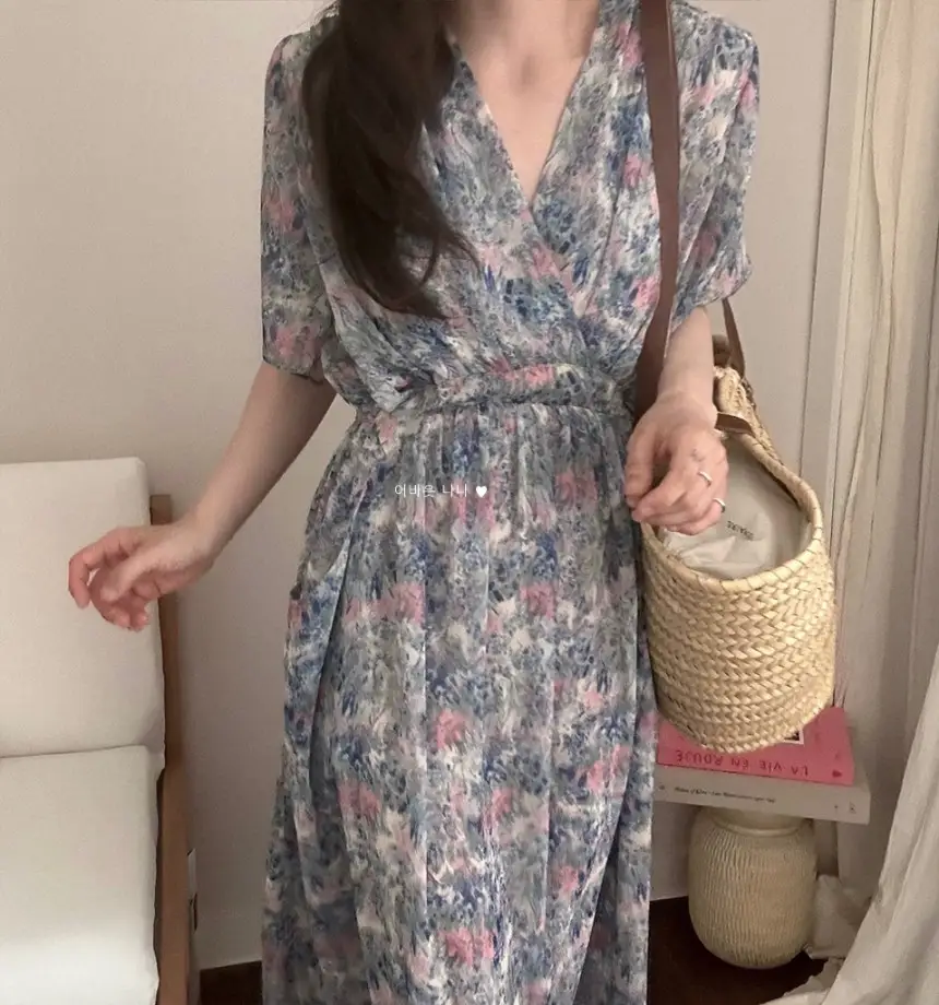 플라워 란스 블라우스 원피스 상세 이미지 3