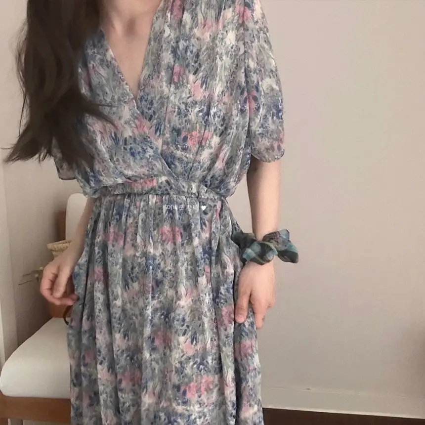 플라워 란스 블라우스 원피스 상세 이미지 6