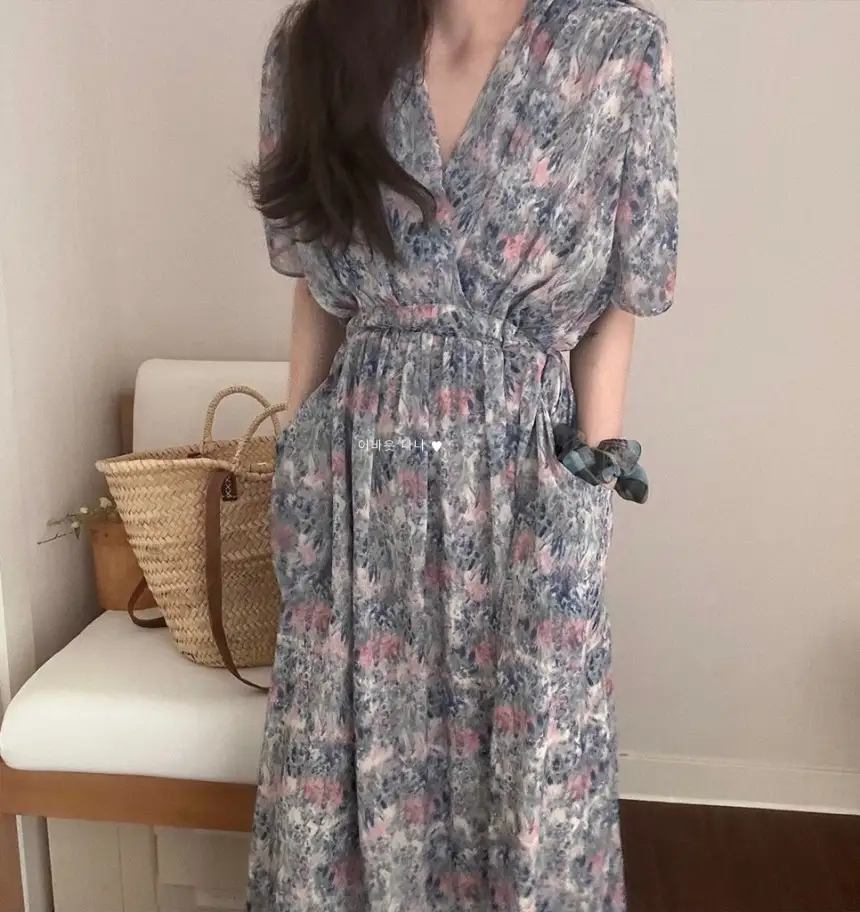 플라워 란스 블라우스 원피스 상세 이미지 7