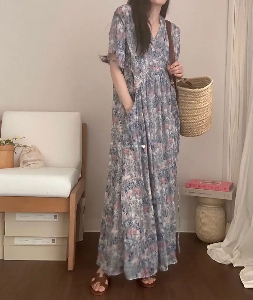 플라워 란스 블라우스 원피스 상세 이미지 14