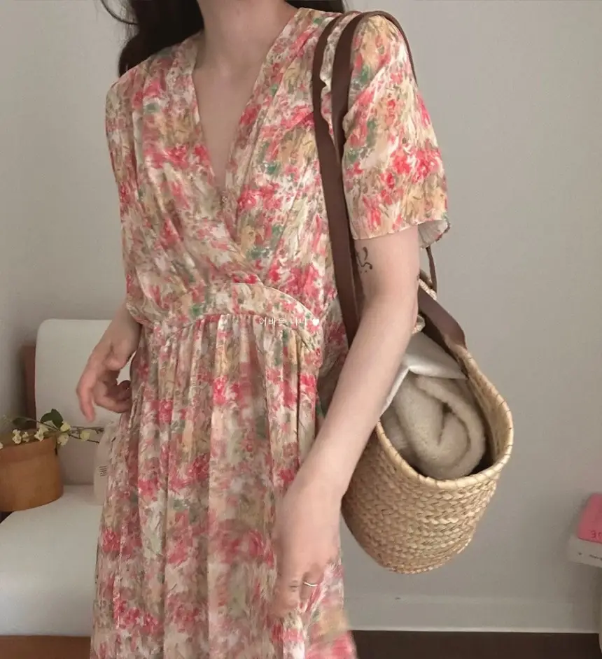 플라워 란스 블라우스 원피스 상세 이미지 17