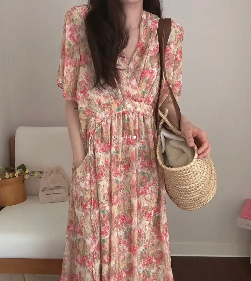 플라워 란스 블라우스 원피스 상세 이미지 18