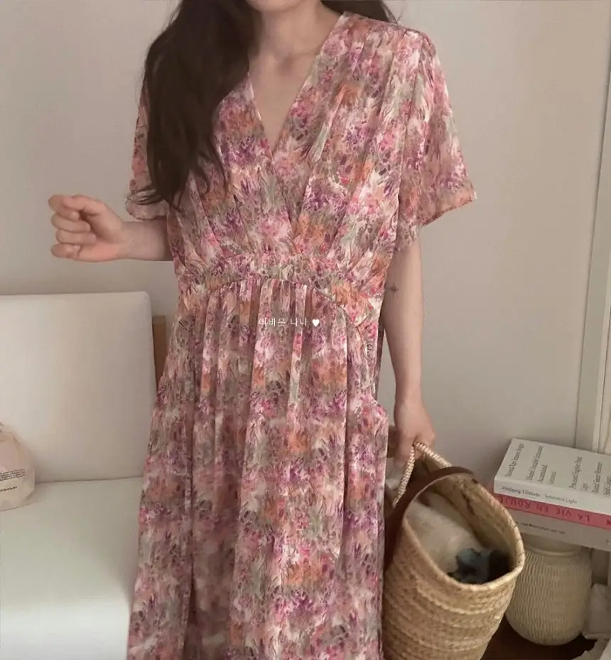 플라워 란스 블라우스 원피스 상세 이미지 35