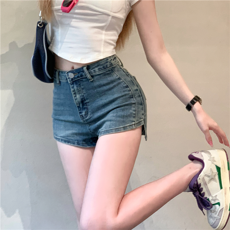 MY9071# 修身百搭牛仔短裤裙裤女辣妹显瘦弹力阔腿裤热裤潮女裝貨源服裝批發