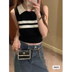 批发夏季新款韩版学院风翻领拼色百搭<b class='q'>背心</b>无袖<b class='q'>背心</b>外穿针织衫<b class='q'>背心</b>女