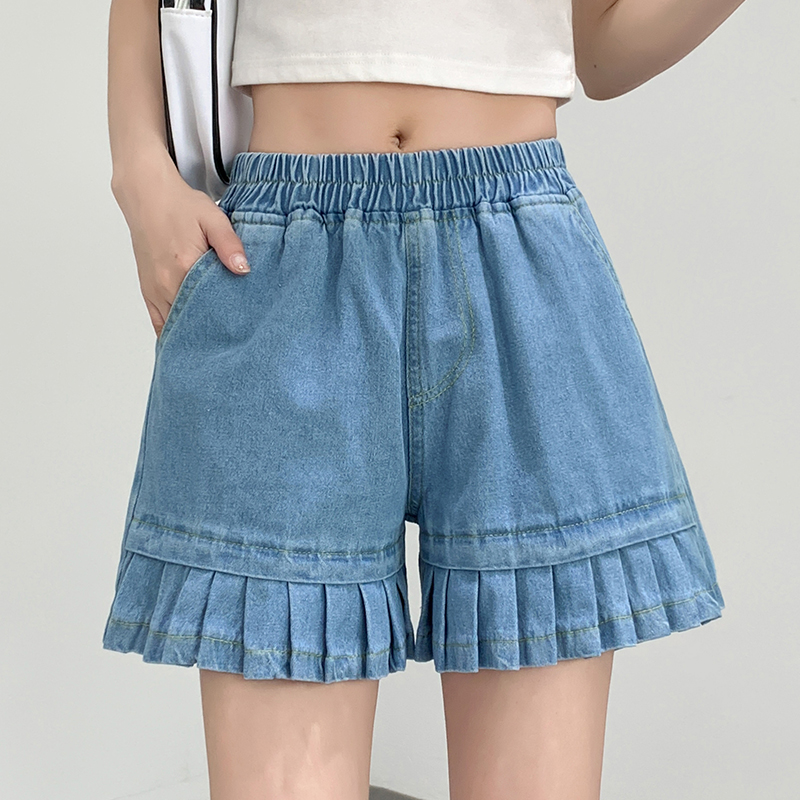 MY11188# 牛仔洗水宽松直筒短裤夏季新款百搭休闲阔腿五分裤女大码女裝...