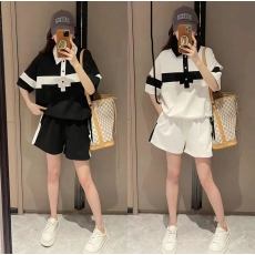 批发运动时尚<b class='q'>套装</b>女<b class='q'>欧洲站</b>2026夏新款欧货polo领短袖松紧腰短裤两件套