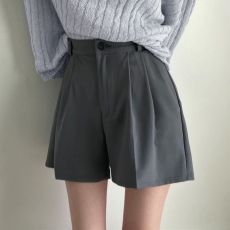 批发已出货 韩国chic夏季薄款宽松休闲西装短裤女A字直筒显瘦五分裤