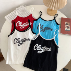 批发特价实拍带胸垫80锦纶20氨纶夏季新款插色修身内搭吊带背心女