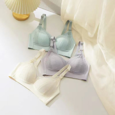 批发上开扣产后有型防下垂哺乳内衣性感蕾丝透气喂奶安心睡眠大码文胸