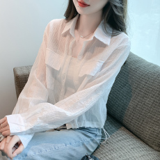 防晒衬衣女2023夏季新款设计感抽绳开衫薄款防紫外线百搭外套上衣