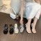 韩版时尚细跟银色高跟鞋一字带凉拖女鞋2023春夏新款法式时装凉鞋轮播图1