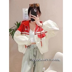 批发欧洲站拼接撞色连帽短款防晒衣2026年春季新款休闲字母<b class='q'>棒球</b>服<b class='q'>外套</b>