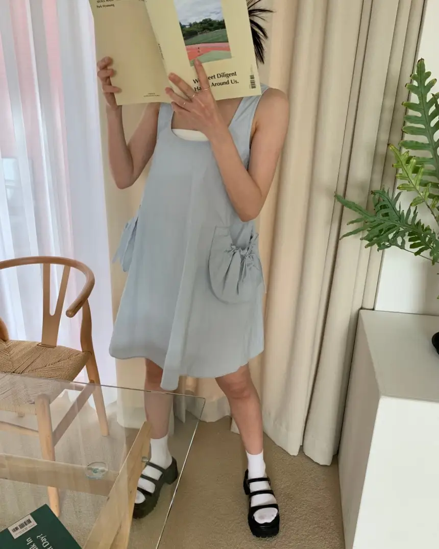 민소매 A라인 원피스 상세 이미지 2