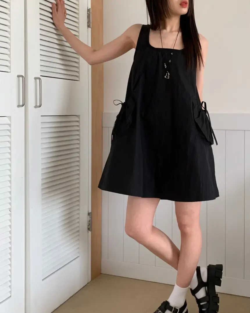 민소매 A라인 원피스 상세 이미지 28