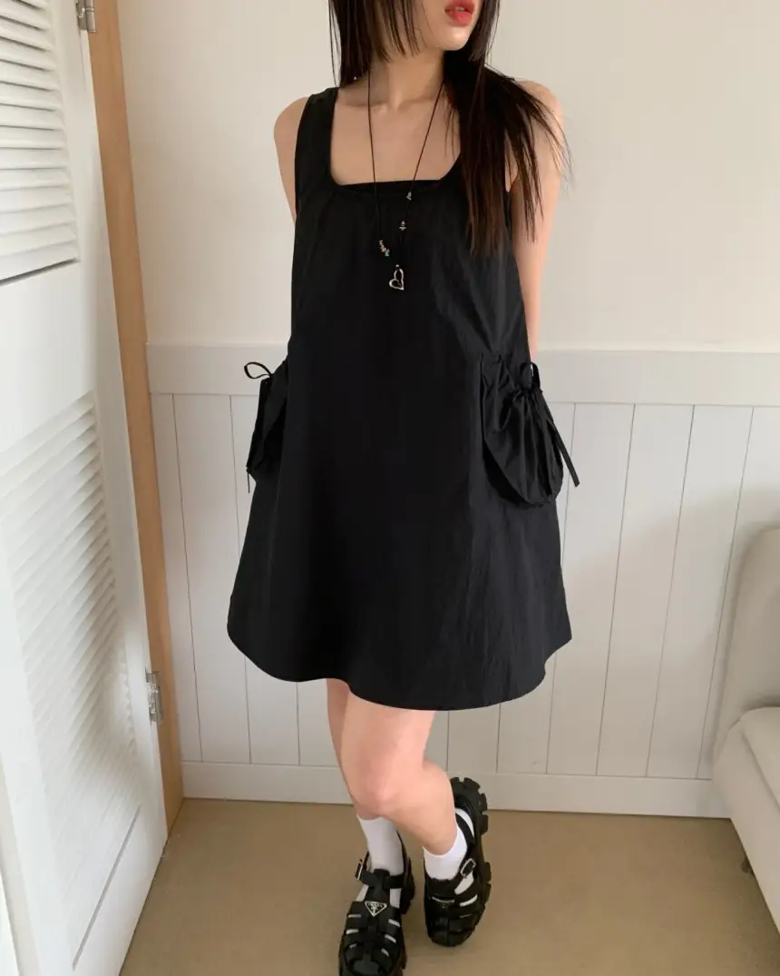 민소매 A라인 원피스 상세 이미지 29