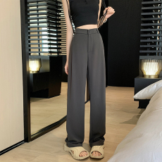 ~西装裤女夏季高腰显瘦垂感休闲西裤薄款直筒拖地阔腿裤