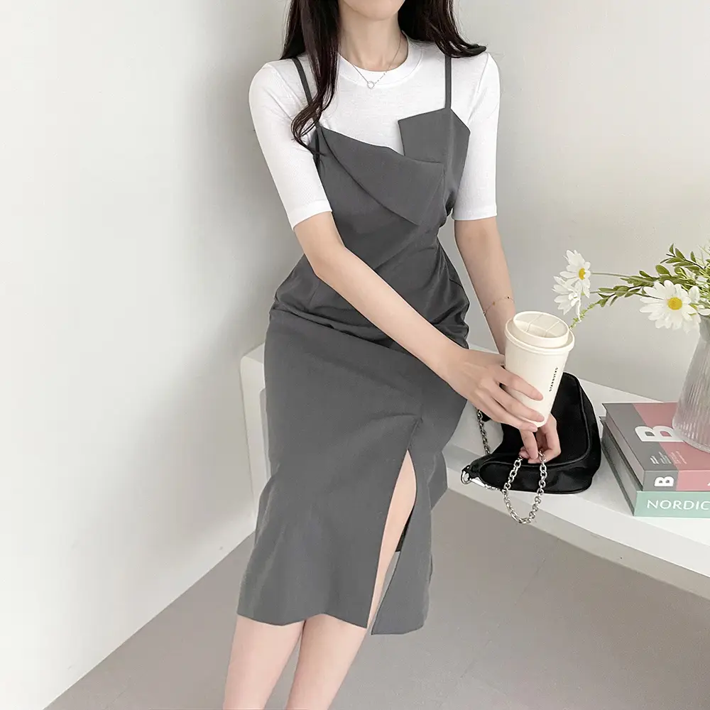 프렌치 스타일 슬리브리스 원피스 상세 이미지 9